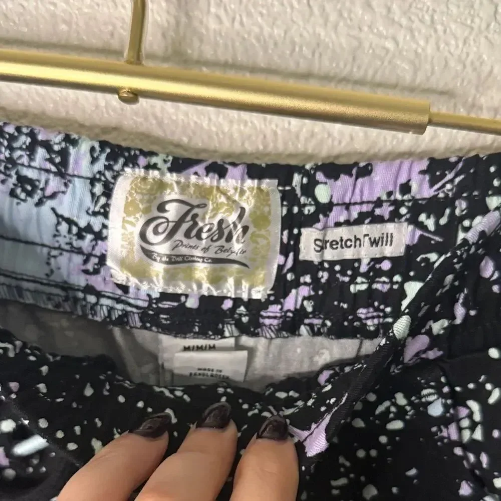 Fresh- Black and Purple Splash Shorts- medium
